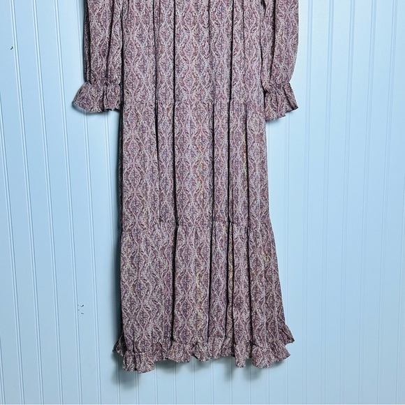 Moon River dainty floral Maxi Dress Tiered Ruffled M Cottagecore Boho Peasant - Picture 8 of 13